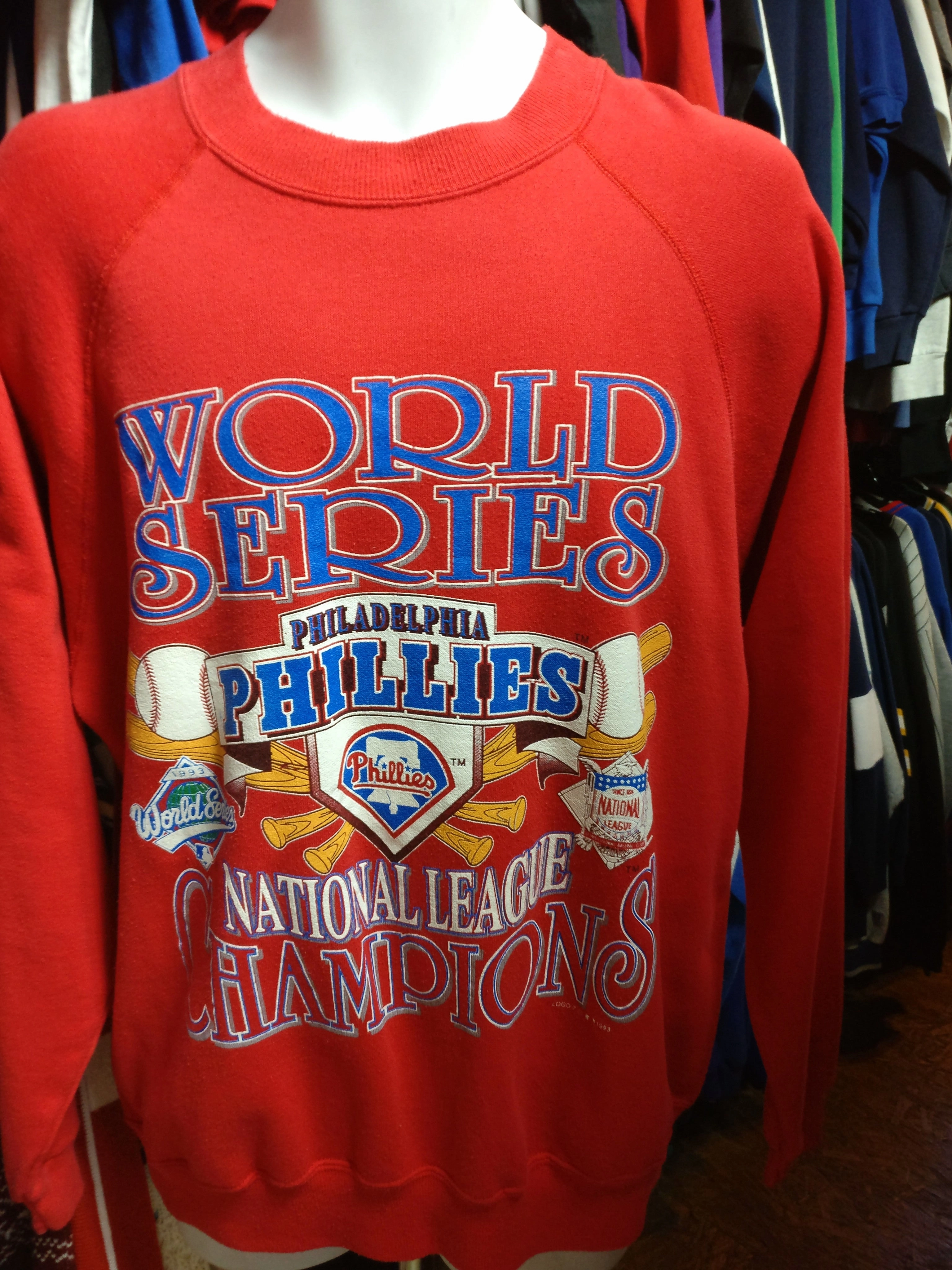 Vtg'93 PHILADELPHIA PHILLIES MLB N.L. Champs World Series SweatshirtXL