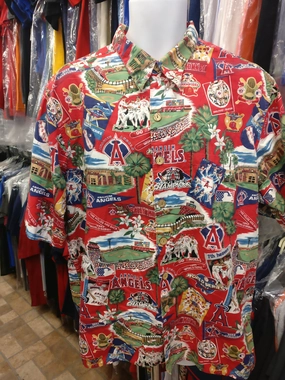 Vtg '02 ANAHEIM ANGELS MLB World Series Reyn Spooner Hawaiian Shirt XL