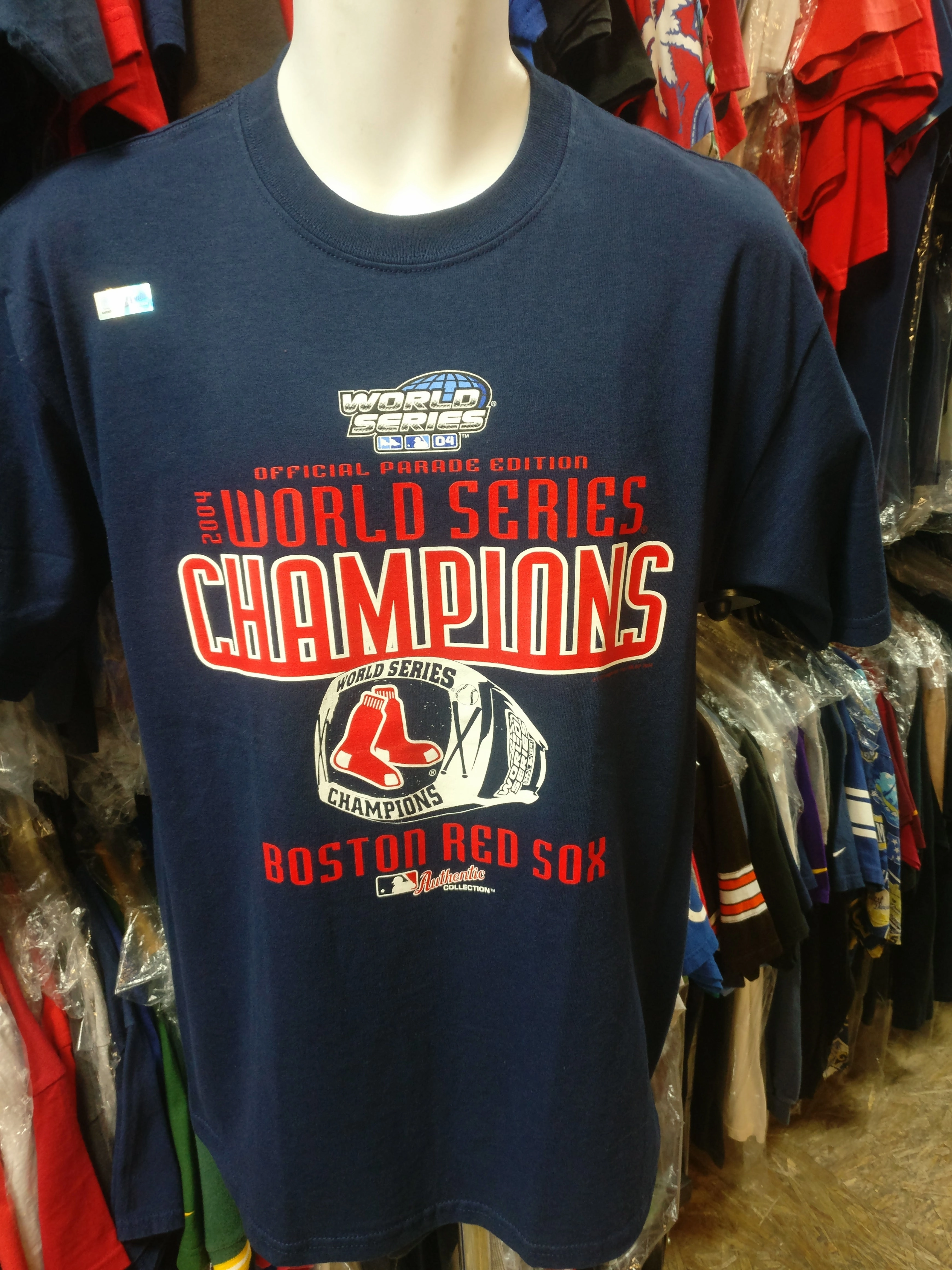Vtg '04 BOSTON RED SOX MLB World Series Champions T-Shirt M Deastock