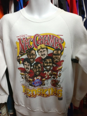 Vtg '87 WASHINGTON COMMANDERS NFL NFC Champs Caricature Sweatshirt L